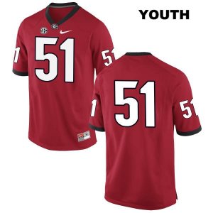 Youth Georgia Bulldogs NCAA #51 David Marshall Nike Stitched Red Authentic No Name College Football Jersey SIN2054HM
